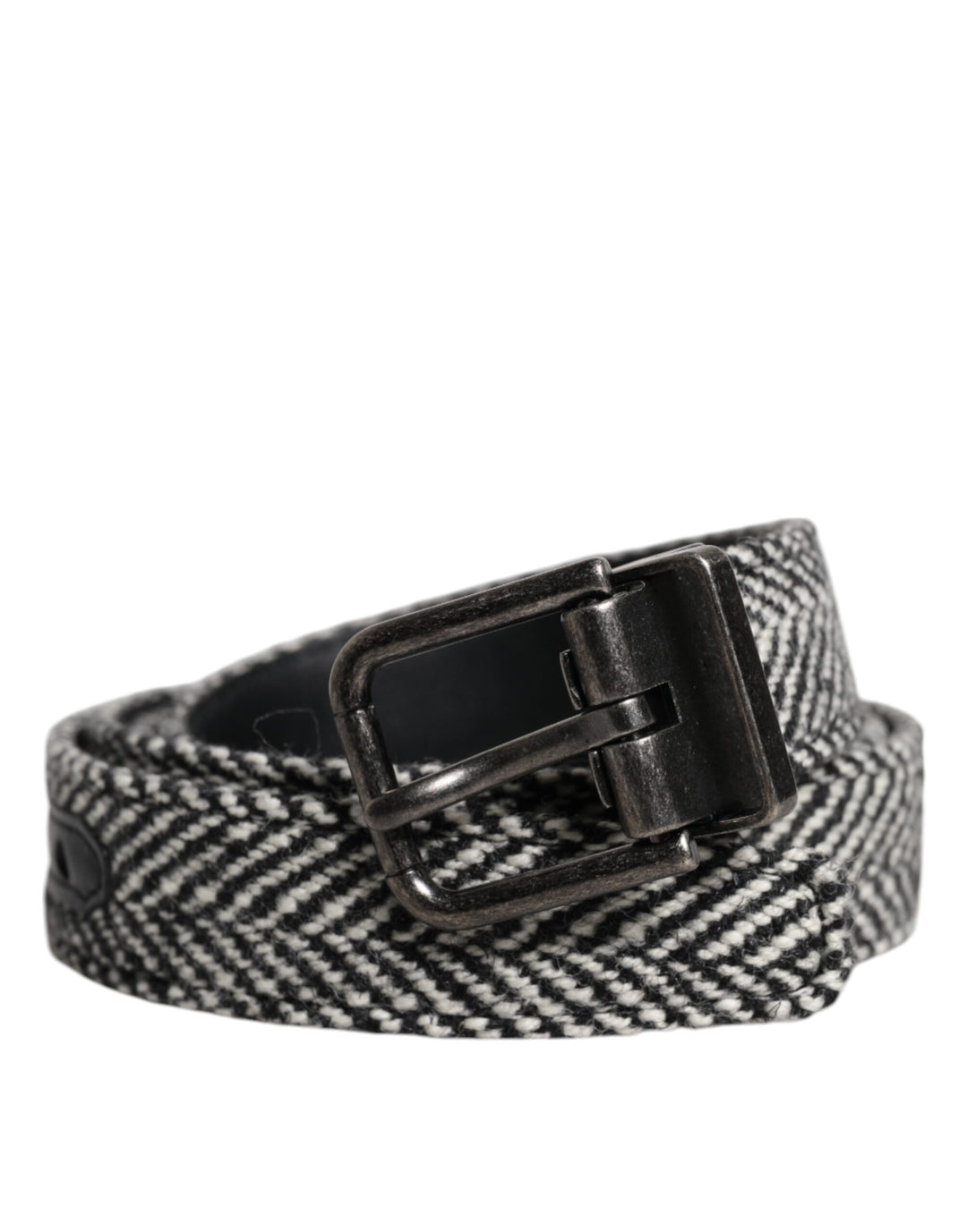 Ceinture Dolce &amp;amp; Gabbana à boucle en métal noir et blanc argenté