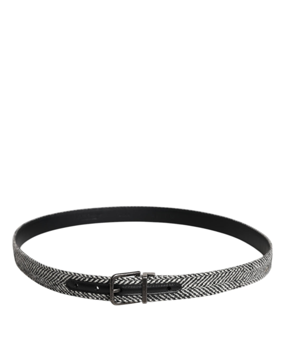 Ceinture Dolce &amp;amp; Gabbana à boucle en métal noir et blanc argenté