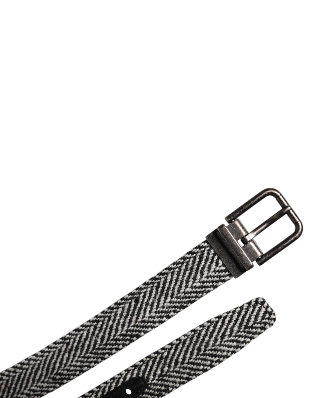 Ceinture Dolce &amp;amp; Gabbana à boucle en métal noir et blanc argenté