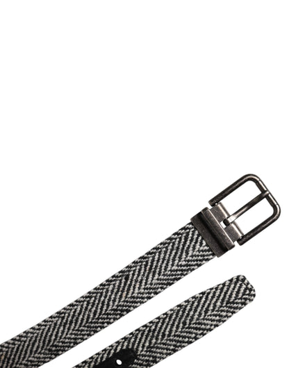 Cinturón con hebilla metálica en tono plateado, blanco y negro de Dolce &amp; Gabbana