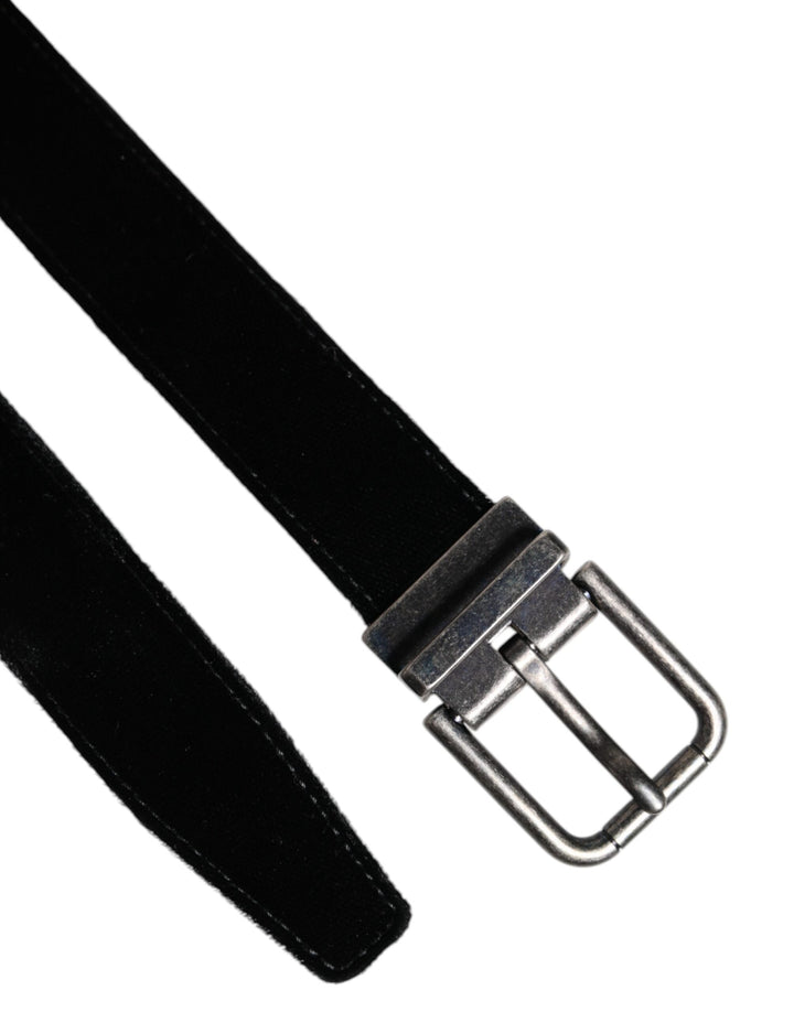 Ceinture classique en cuir noir avec boucle en métal Dolce &amp;amp; Gabbana