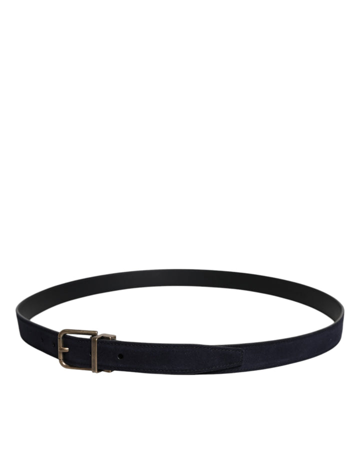 Ceinture classique Dolce &amp;amp; Gabbana en cuir de chèvre noir avec boucle en métal