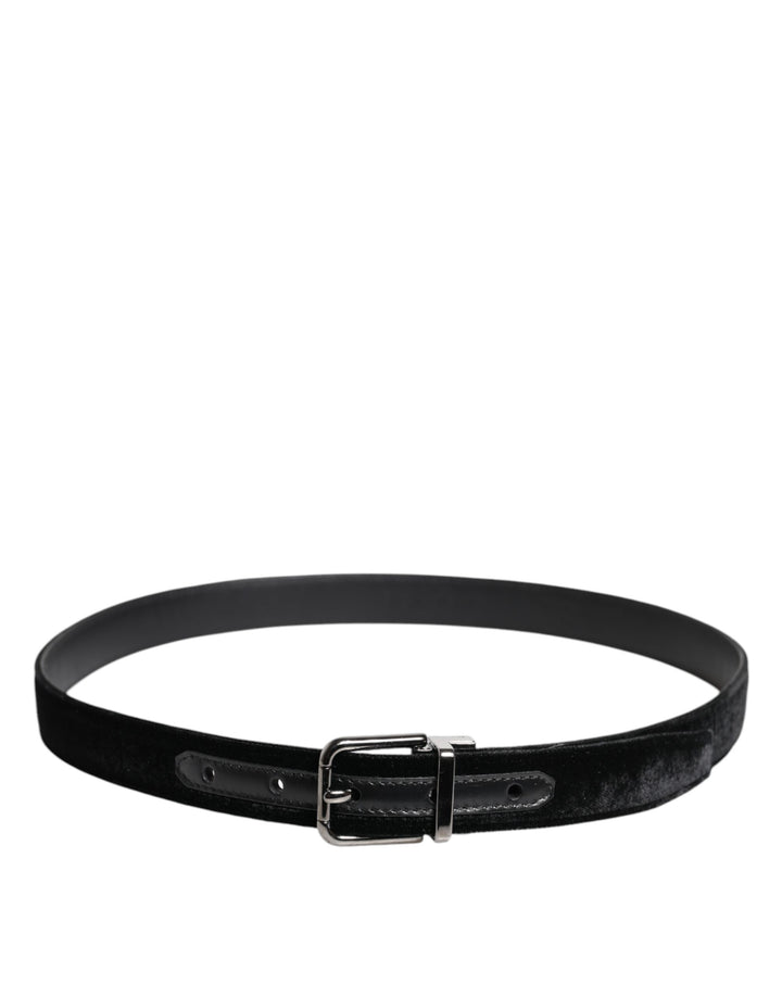 Dolce &amp; Gabbana Black Leather Metal Buckle Classic Belt