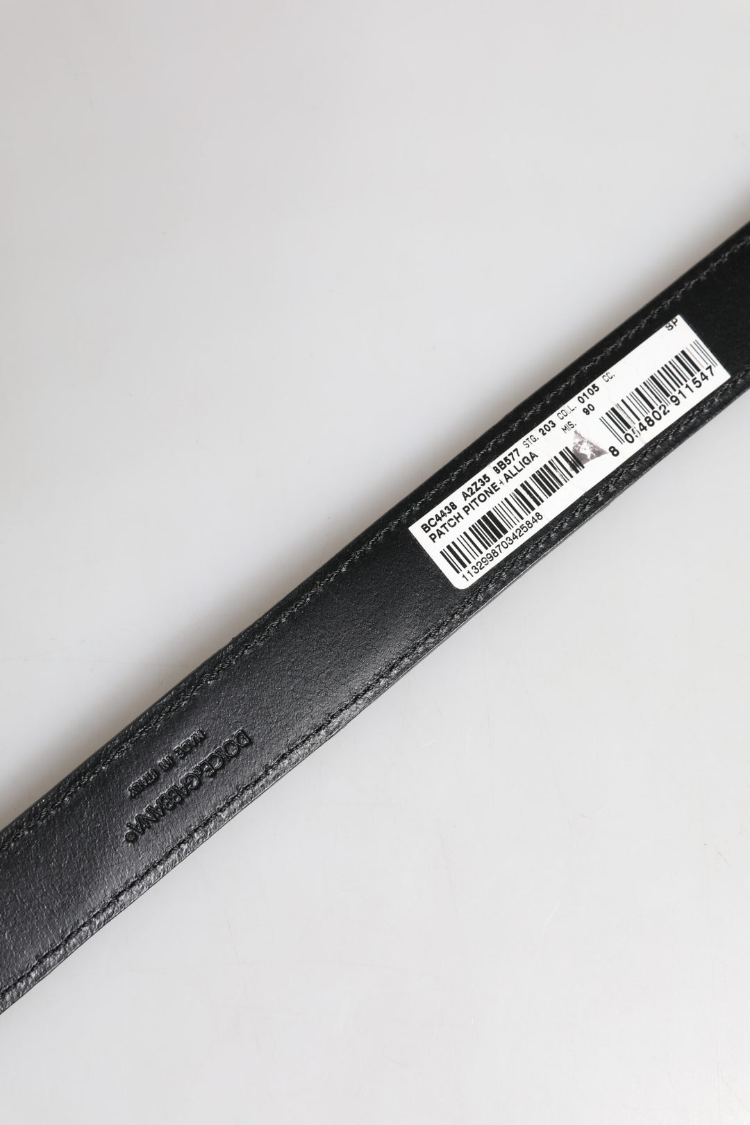 Dolce &amp; Gabbana Black Exotic Leather Metal Logo Buckle Belt