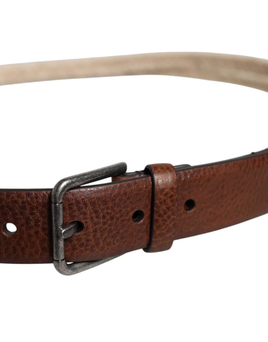 Ceinture Dolce &amp;amp; Gabbana en cuir de jute marron avec boucle en métal tressé