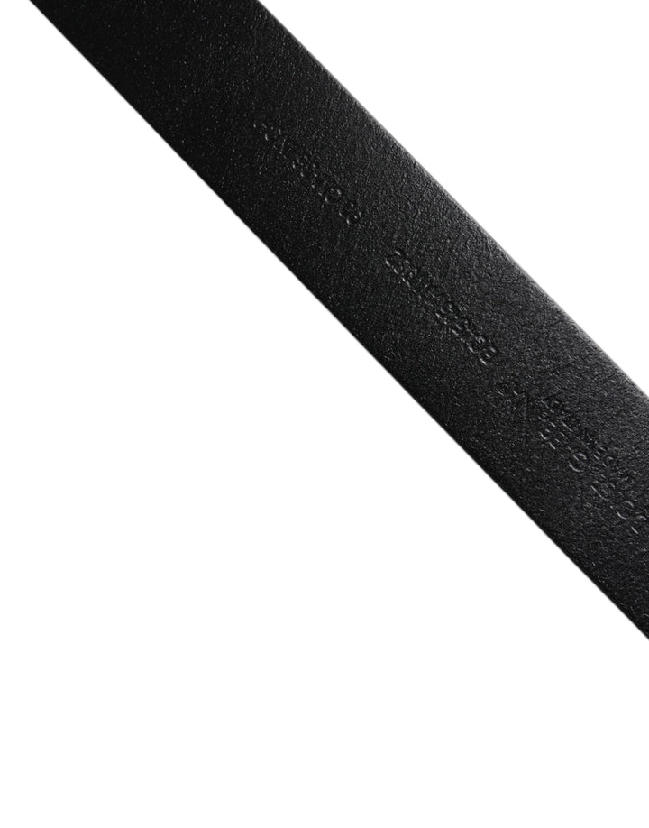 Dolce &amp; Gabbana Brown Calf Leather Classic Metal Buckle Belt