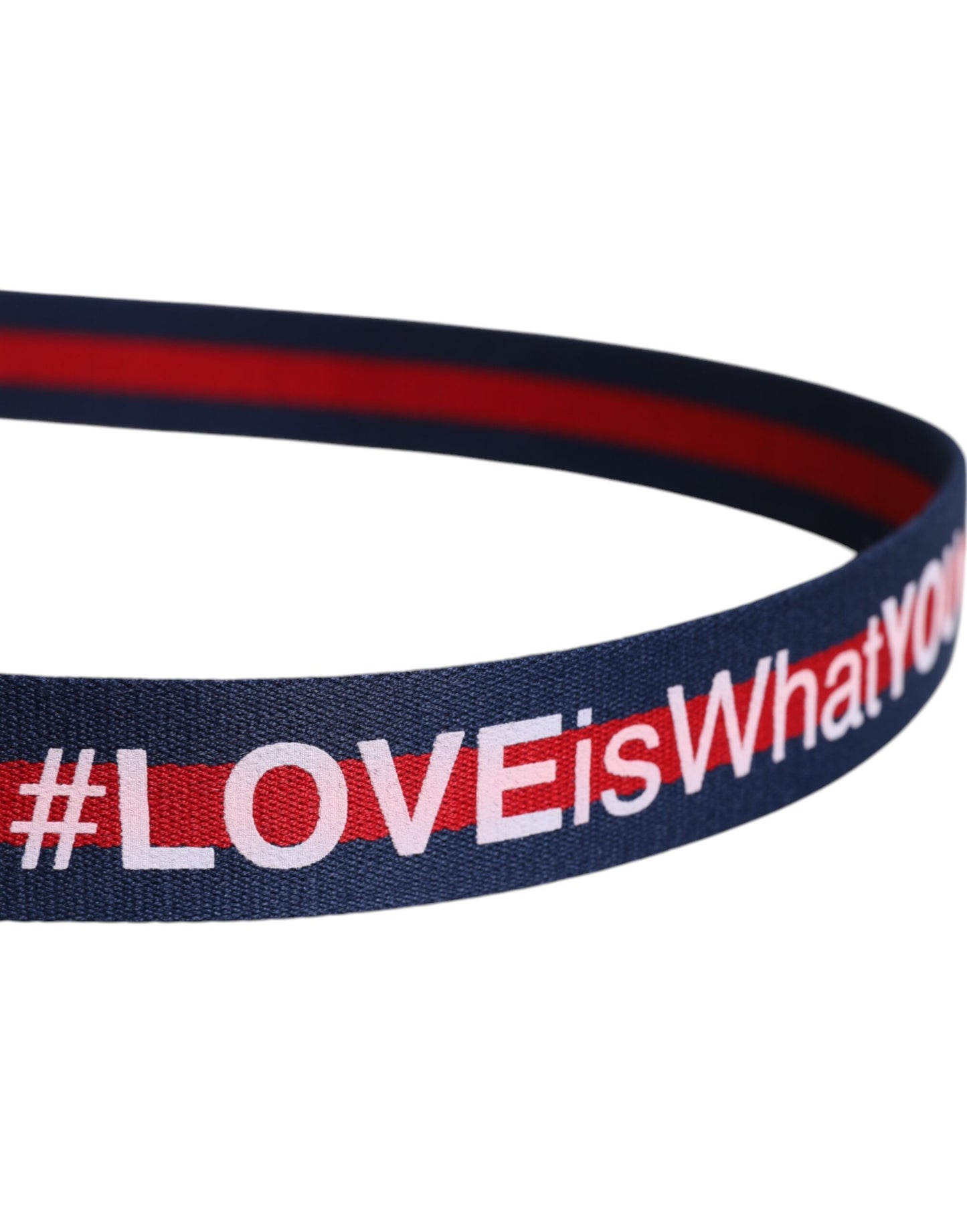 Cinturón con hebilla metálica estampada de cuero y algodón azul de Dolce &amp; Gabbana