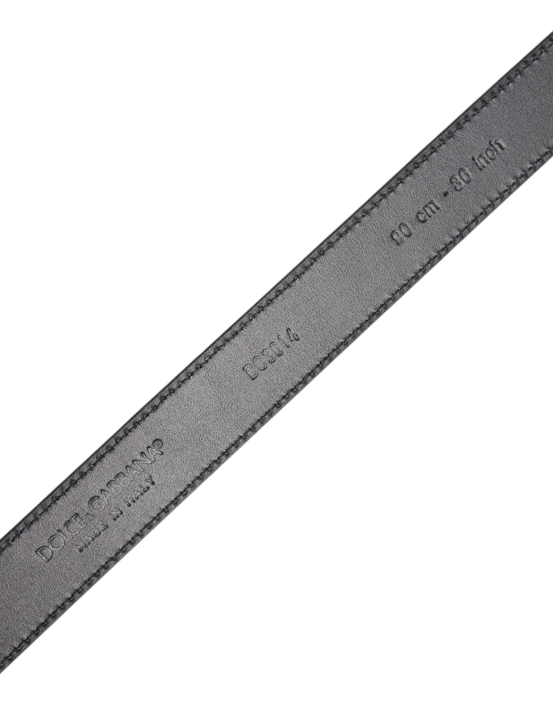 Dolce &amp; Gabbana Black Calf Leather Classic Metal Buckle Belt