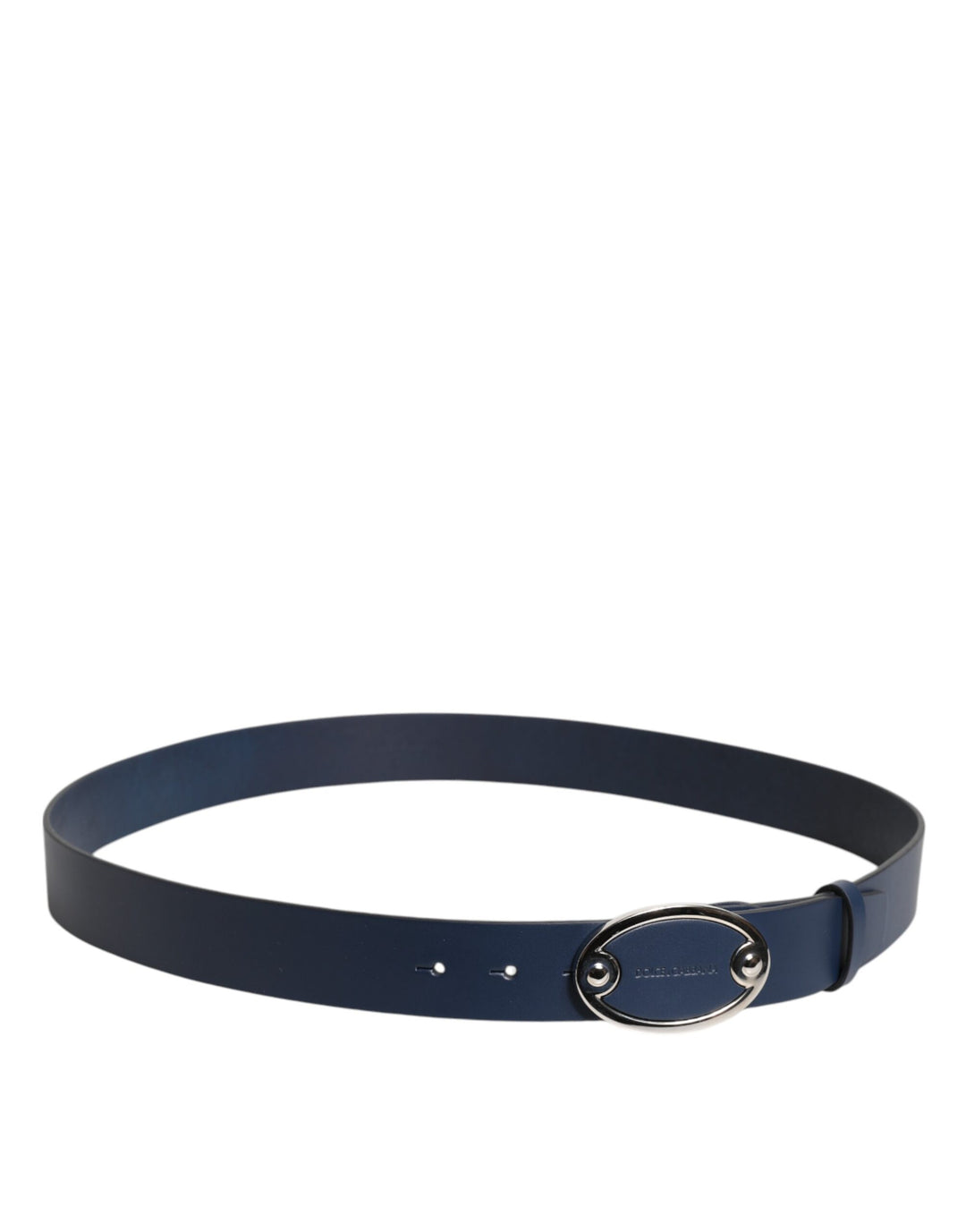 Ceinture classique en cuir bleu Dolce &amp;amp; Gabbana avec boucle en métal et logo