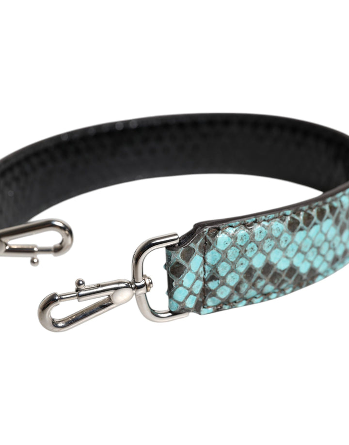Dolce &amp; Gabbana Black Blue Exotic Leather Bag Shoulder Strap