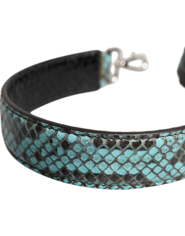 Dolce &amp; Gabbana Black Blue Exotic Leather Bag Shoulder Strap