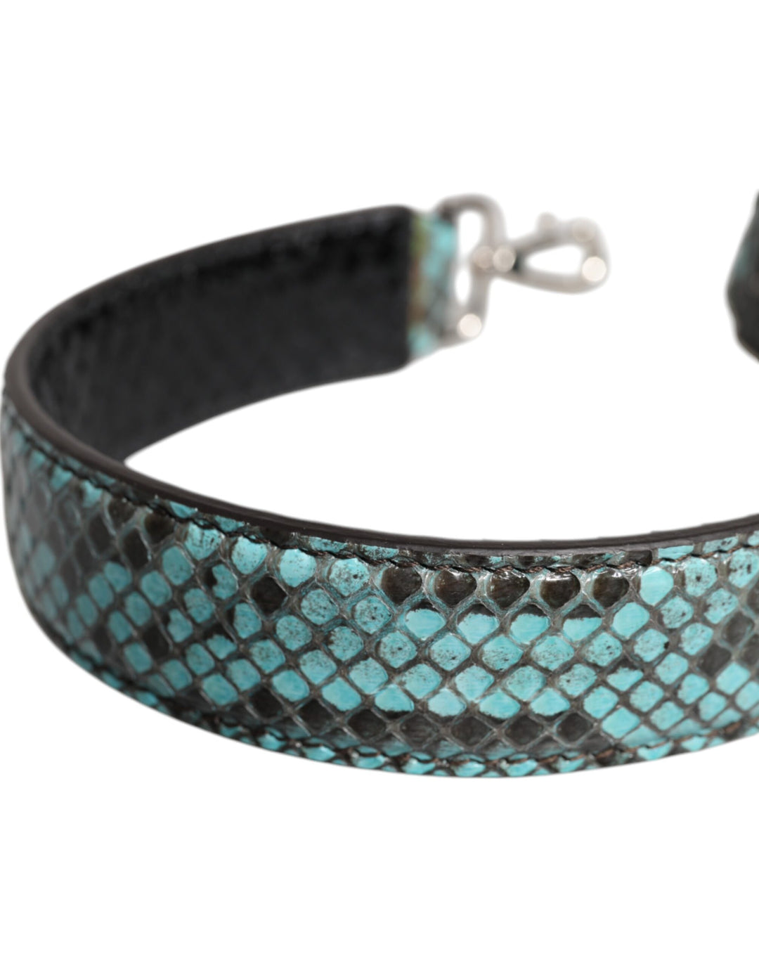 Dolce &amp; Gabbana Black Blue Exotic Leather Bag Shoulder Strap