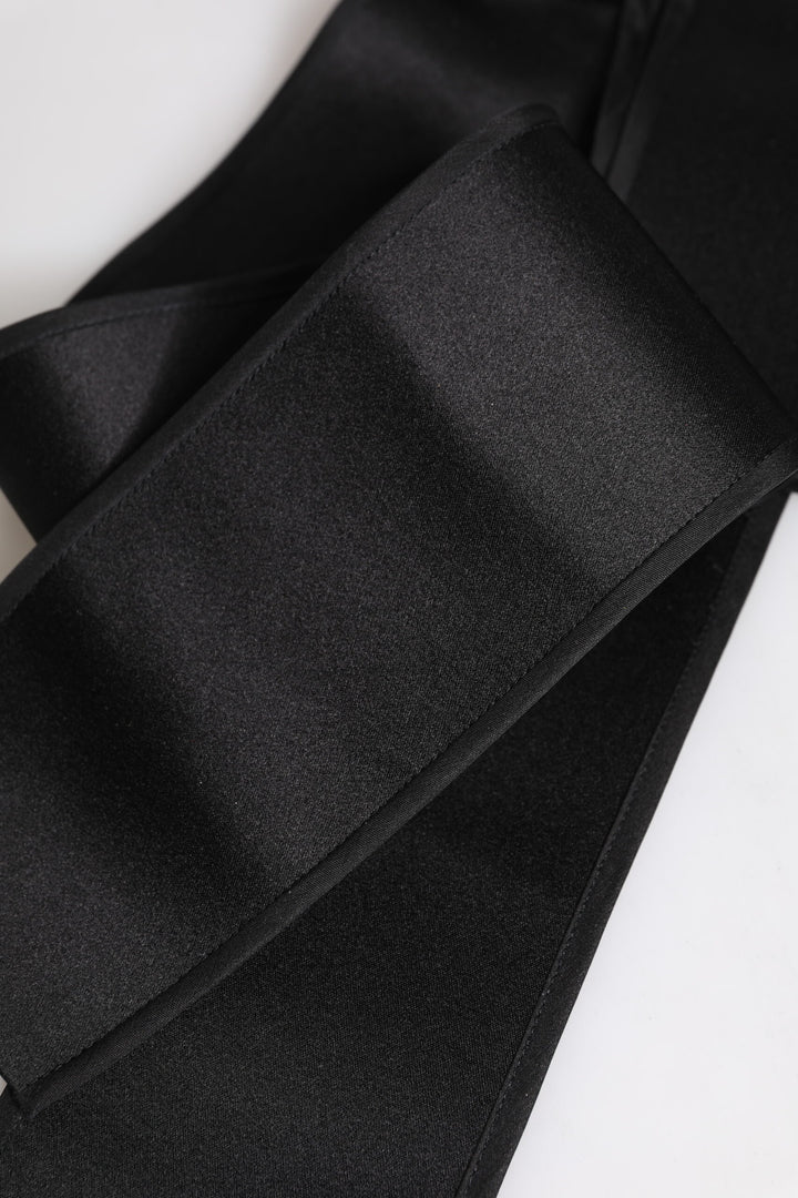 Ceinture large en satin noir Dolce &amp;amp; Gabbana