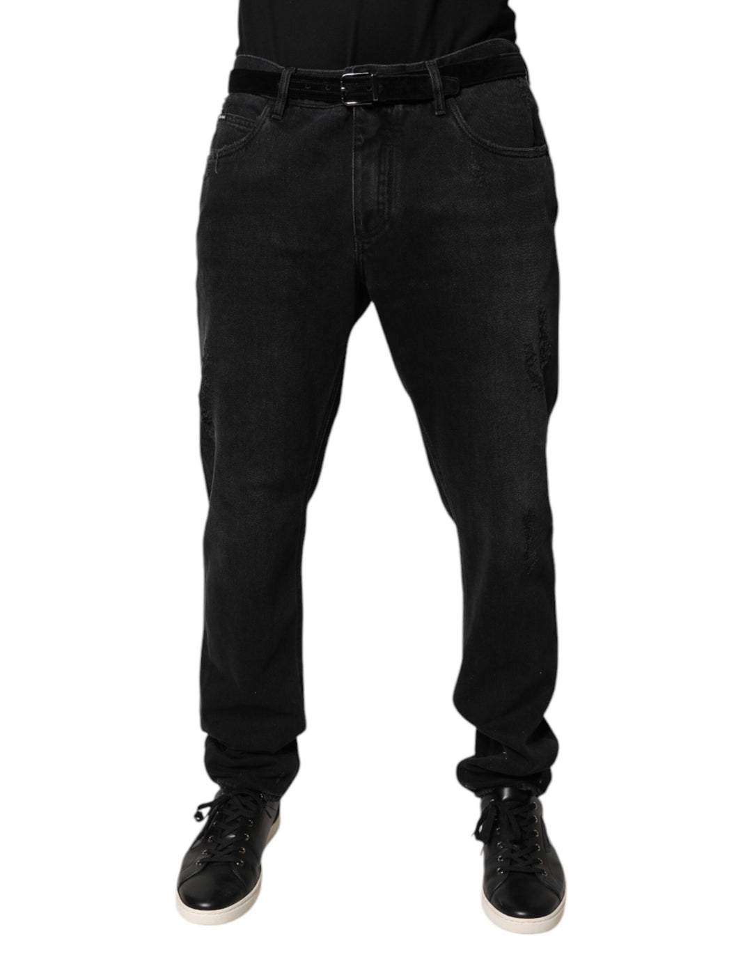 Dolce &amp; Gabbana Black Cotton Skinny Men Denim Jeans