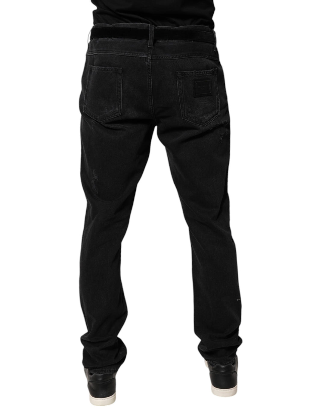 Dolce &amp; Gabbana Black Cotton Skinny Men Denim Jeans