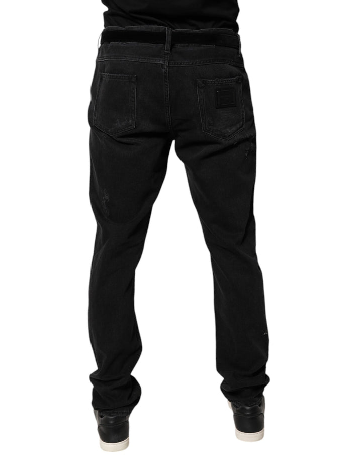 Dolce &amp; Gabbana Black Cotton Skinny Men Denim Jeans
