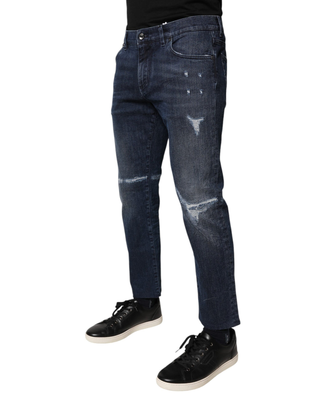 Dolce &amp; Gabbana Blue Cotton Stretch Skinny Men Denim Jeans