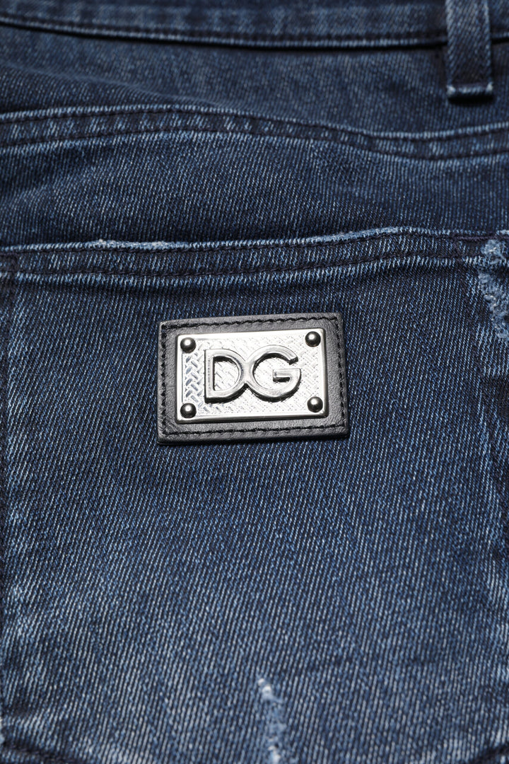 Dolce &amp; Gabbana Blue Cotton Stretch Skinny Men Denim Jeans