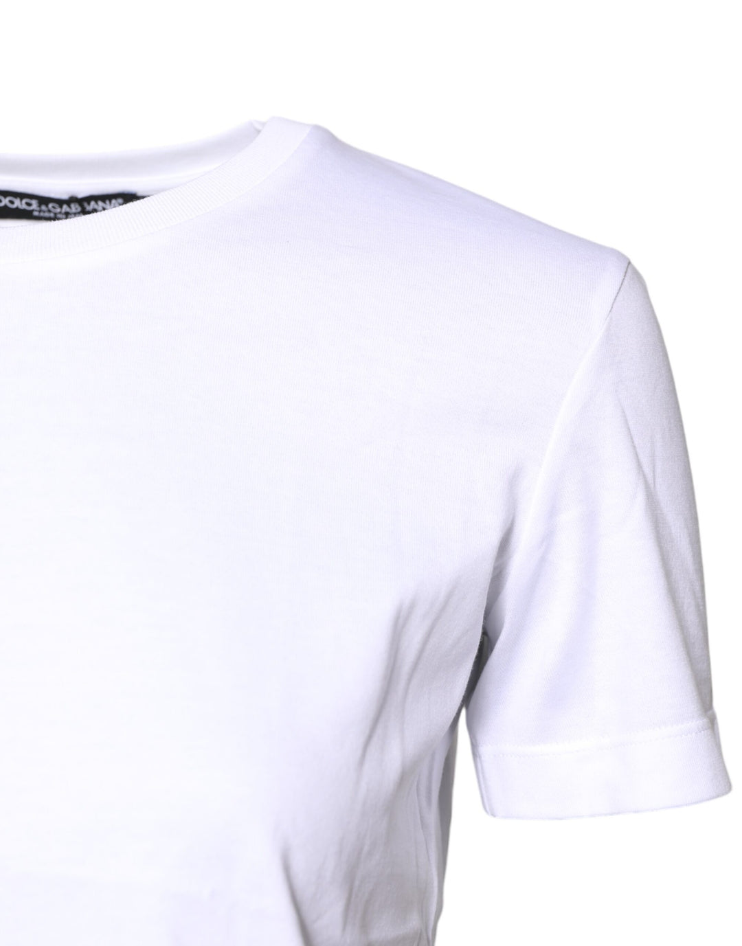 Dolce &amp; Gabbana White Cotton Crew Neck Short Sleeves T-shirt