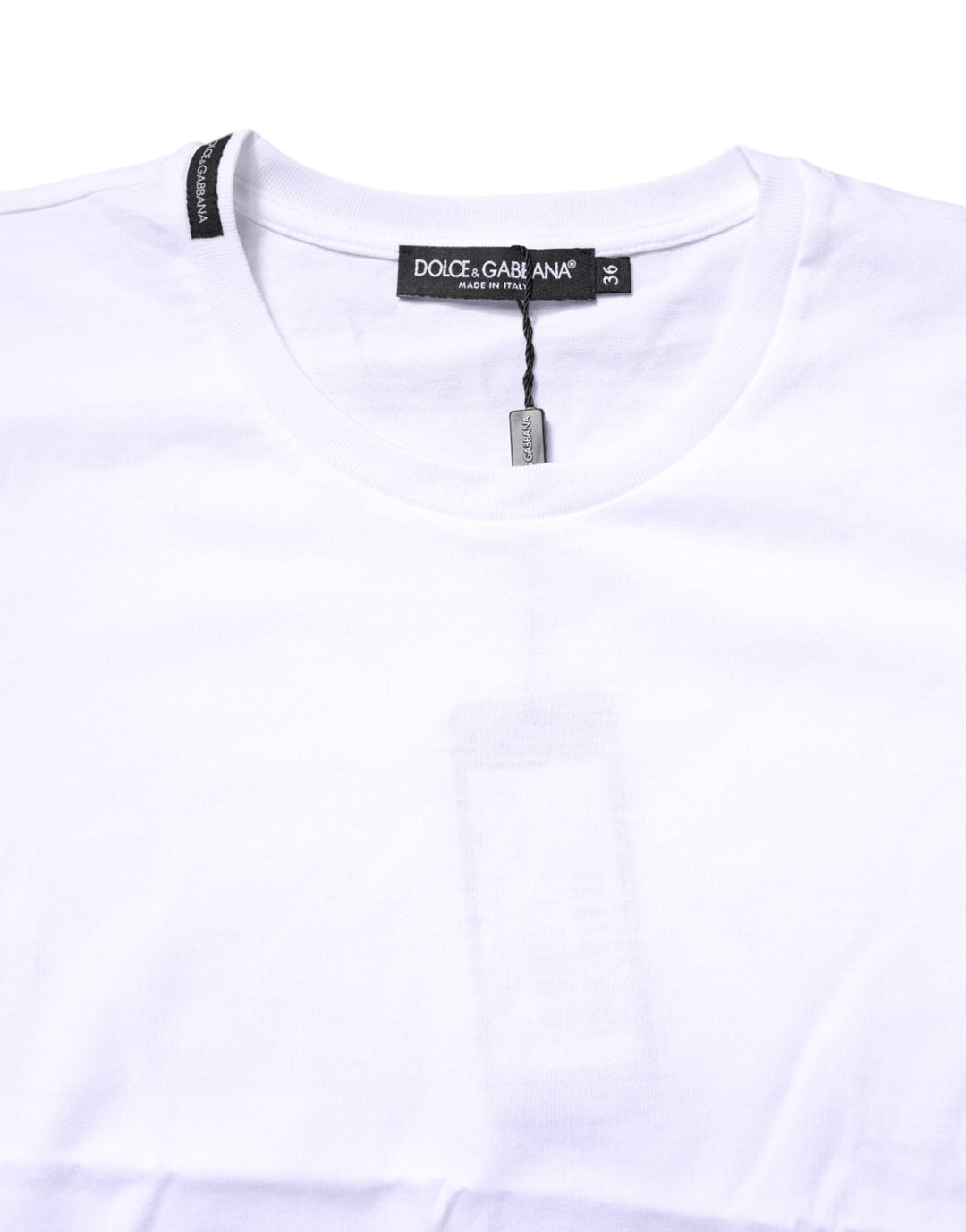 Dolce &amp; Gabbana White Cotton Crew Neck Short Sleeves T-shirt
