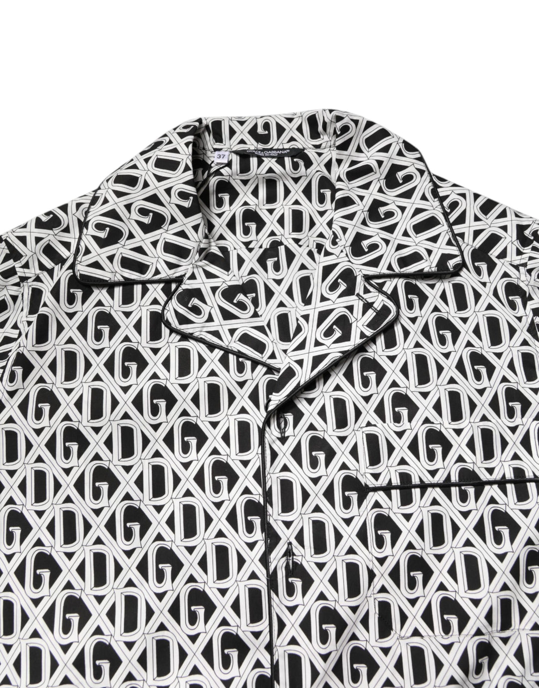 Dolce &amp; Gabbana Black White DG Print Cotton Pajama Set Sleepwear