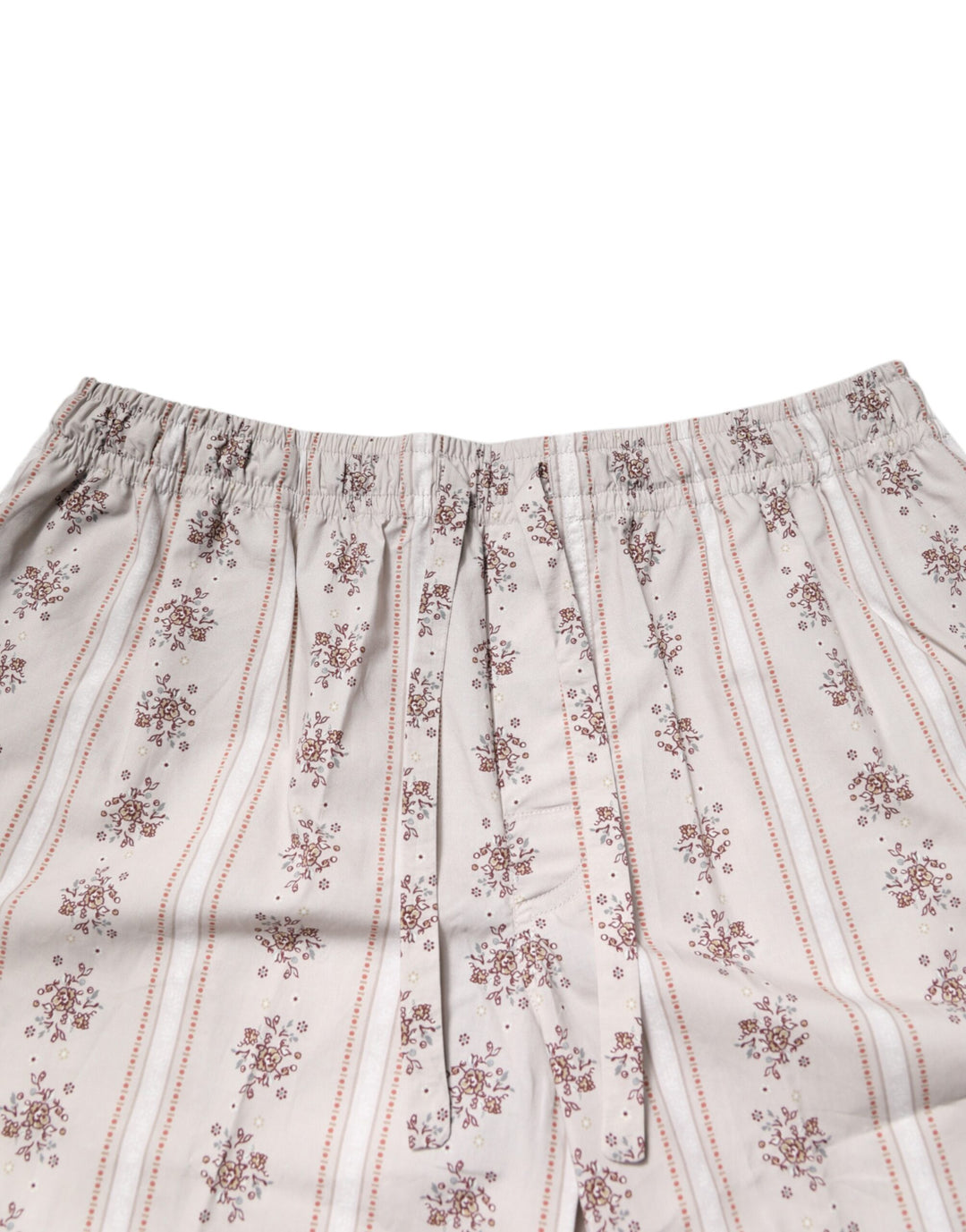 Dolce &amp; Gabbana Beige Floral Print Cotton Men Pajama Set Sleepwear