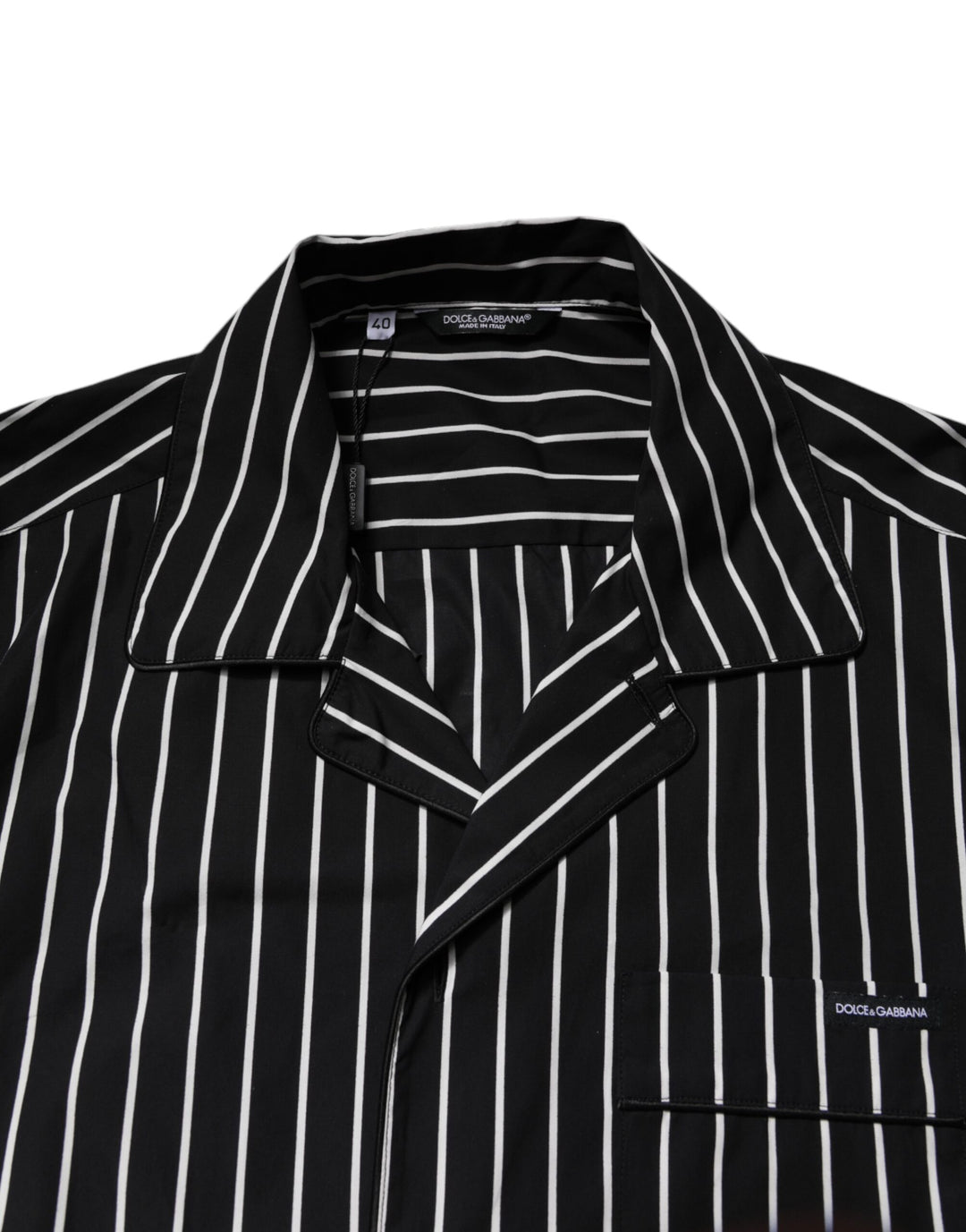 Dolce &amp; Gabbana Black White Stripes Cotton Men Pajama Set Sleepwear