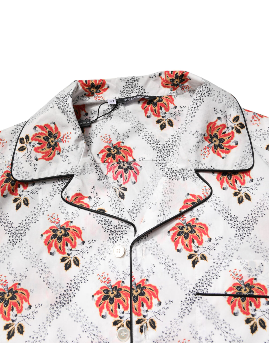 Dolce &amp; Gabbana Multicolor Floral Print Cotton Pajama Set Sleepwear