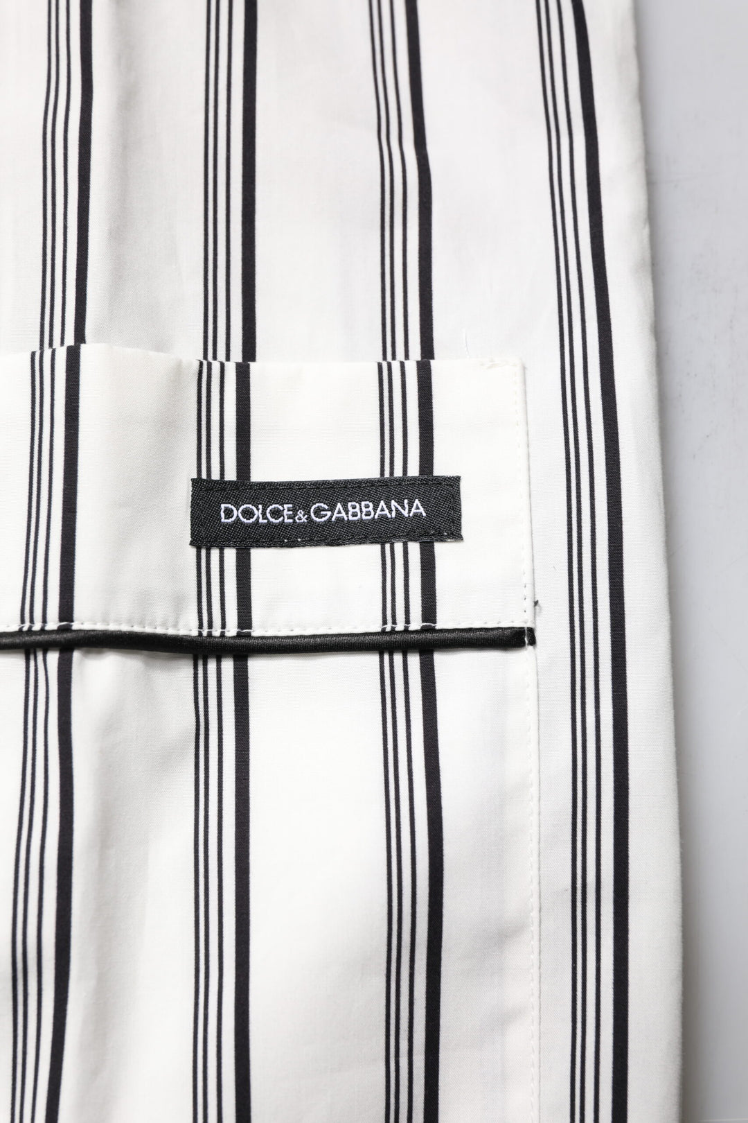 Dolce &amp; Gabbana White Black Stripes Cotton Men Pajama Set Sleepwear