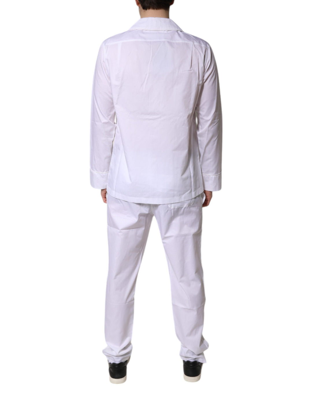 Dolce &amp; Gabbana White Cotton Shirt Pants Pajama Set Sleepwear