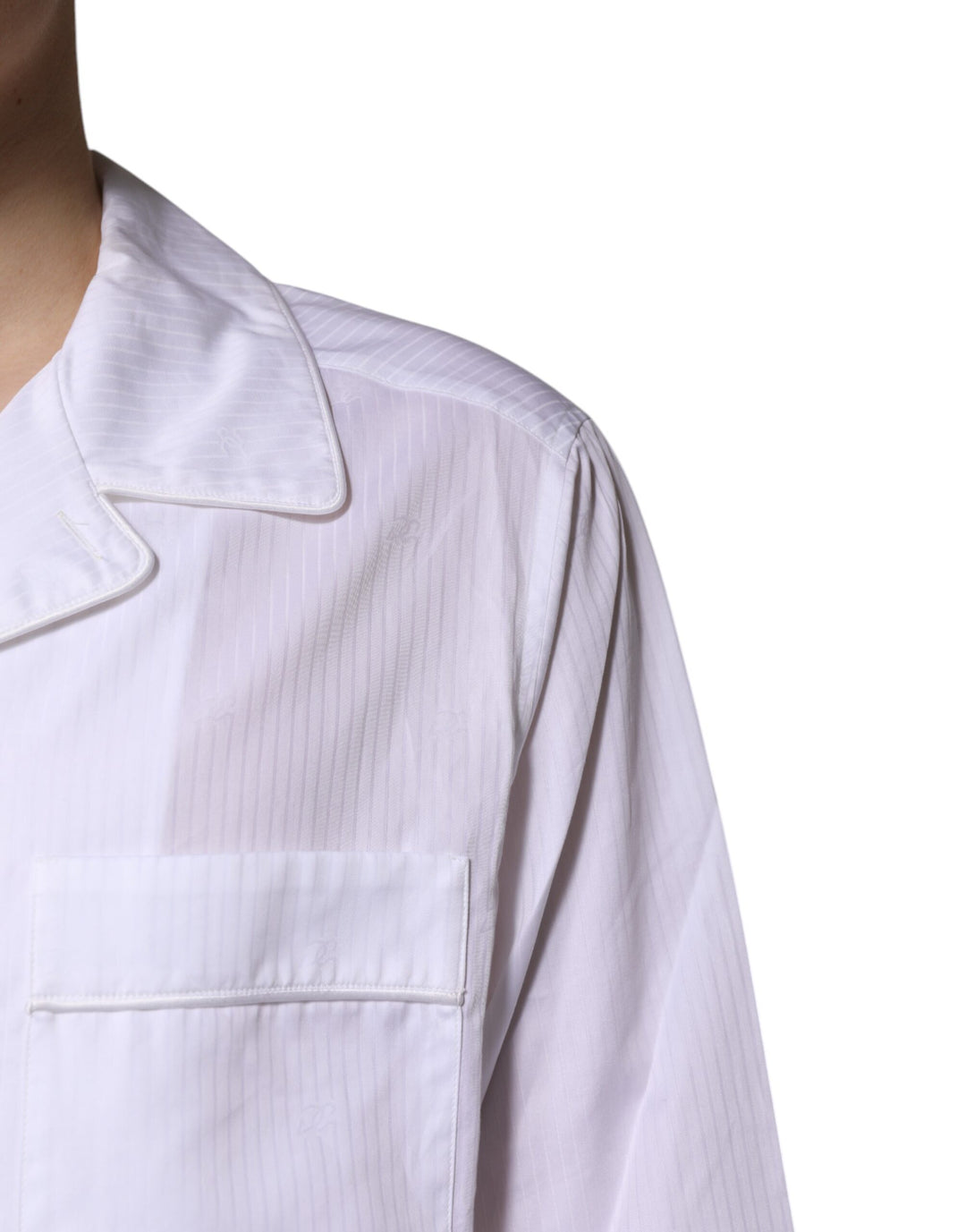 Dolce &amp; Gabbana White Cotton Shirt Pants Pajama Set Sleepwear