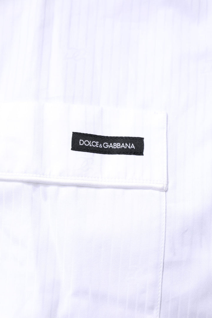 Dolce &amp; Gabbana White Cotton Shirt Pants Pajama Set Sleepwear