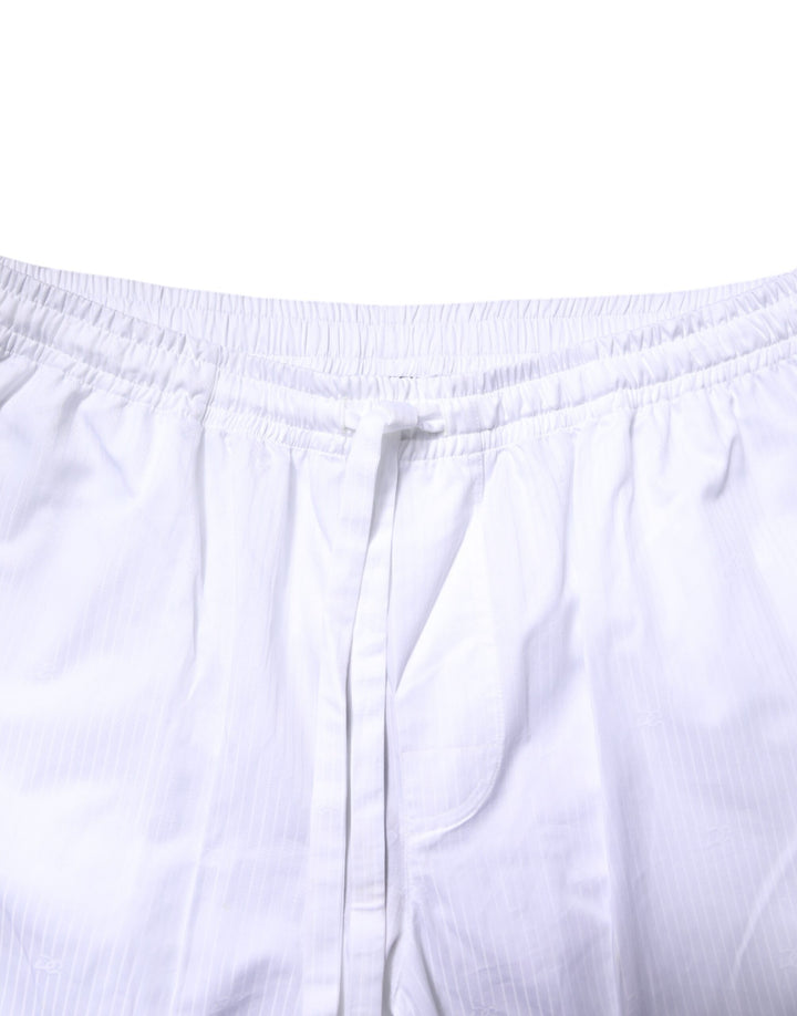Dolce &amp; Gabbana White Cotton Shirt Pants Pajama Set Sleepwear