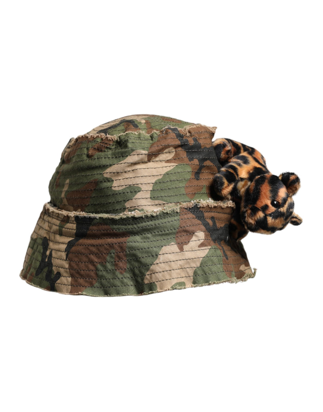 Dolce &amp; Gabbana Multicolor Leopard Embellish Wide Brim Bucket Hat