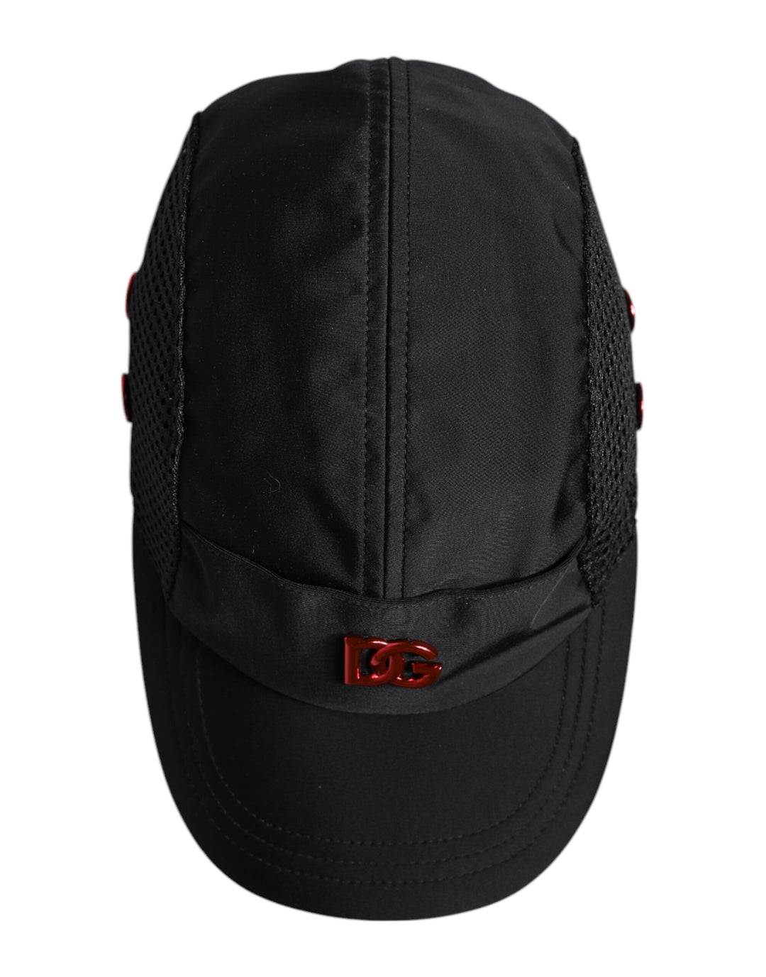 Dolce &amp; Gabbana Black Nylon DG Logo 6 Panels Baseball Cap