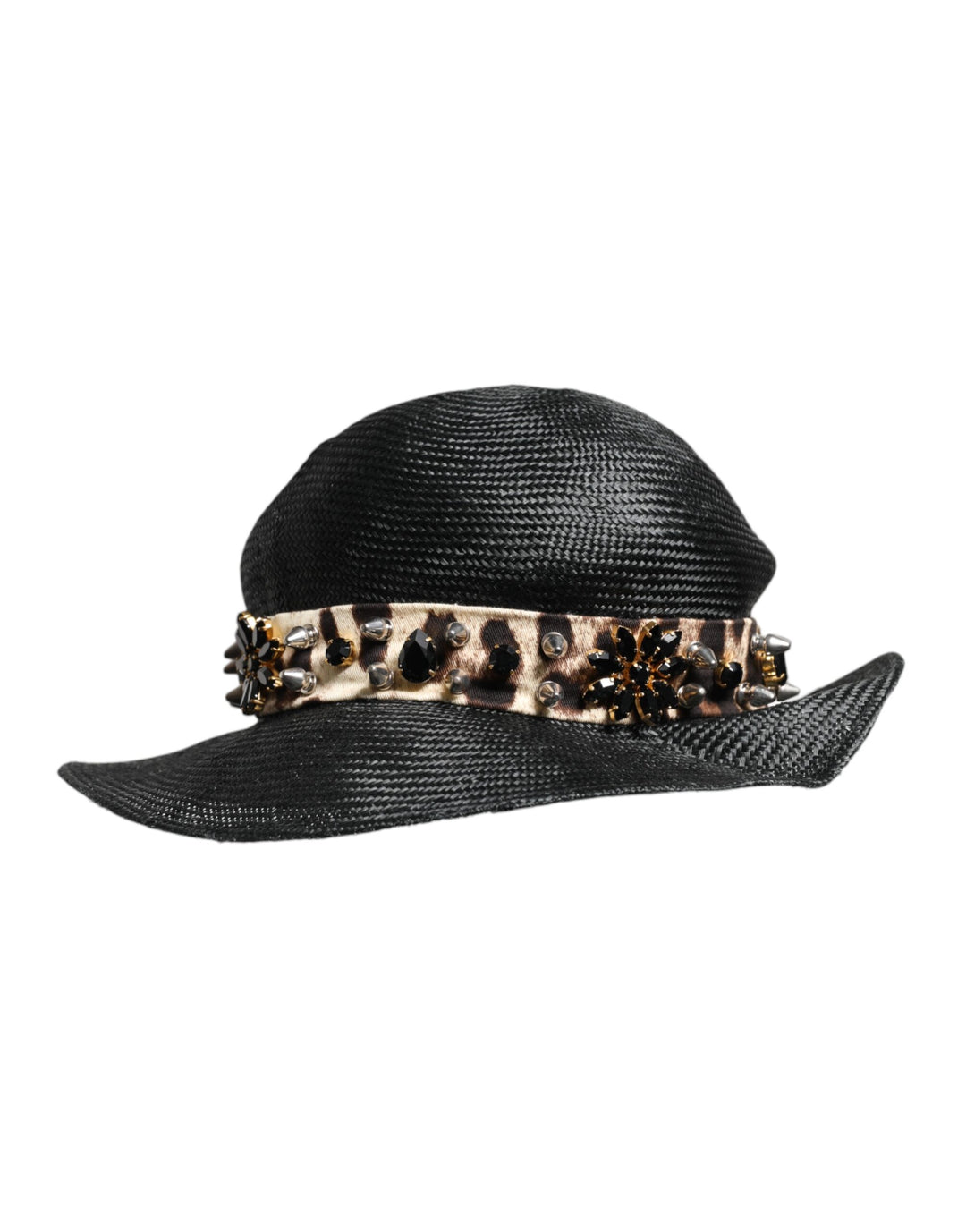 Chapeau à large bord éblouissant Dolce Gabbana orné de cristaux