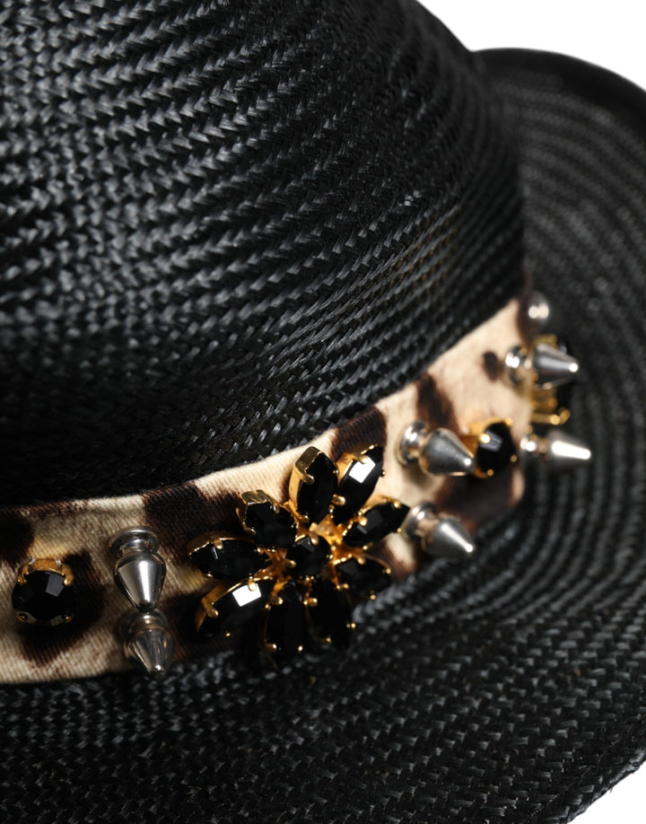 Chapeau à large bord éblouissant Dolce Gabbana orné de cristaux