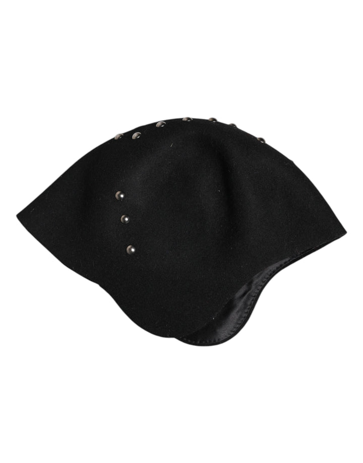 Chapeau cloche Dolce &amp;amp; Gabbana en laine noire à ornements multicolores