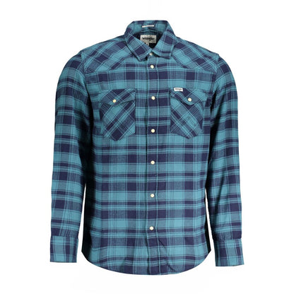 Wrangler Blue Cotton Pattern Shirt
