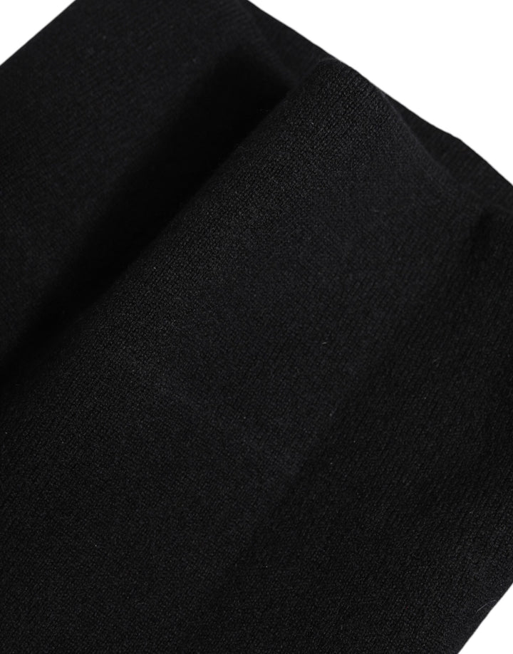 Dolce &amp; Gabbana Black Cashmere Knitted Neck Warmer Foulard Scarf