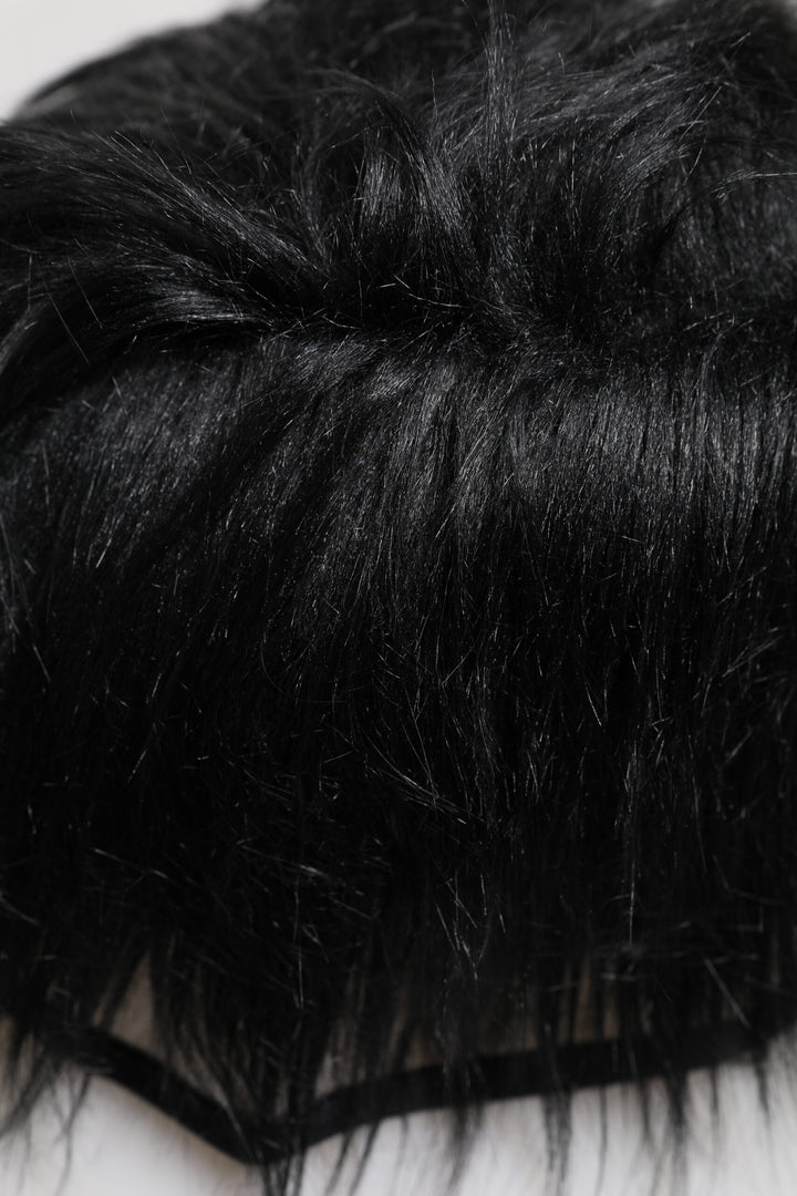 Dolce &amp; Gabbana Black Faux Fur Bucket Hat