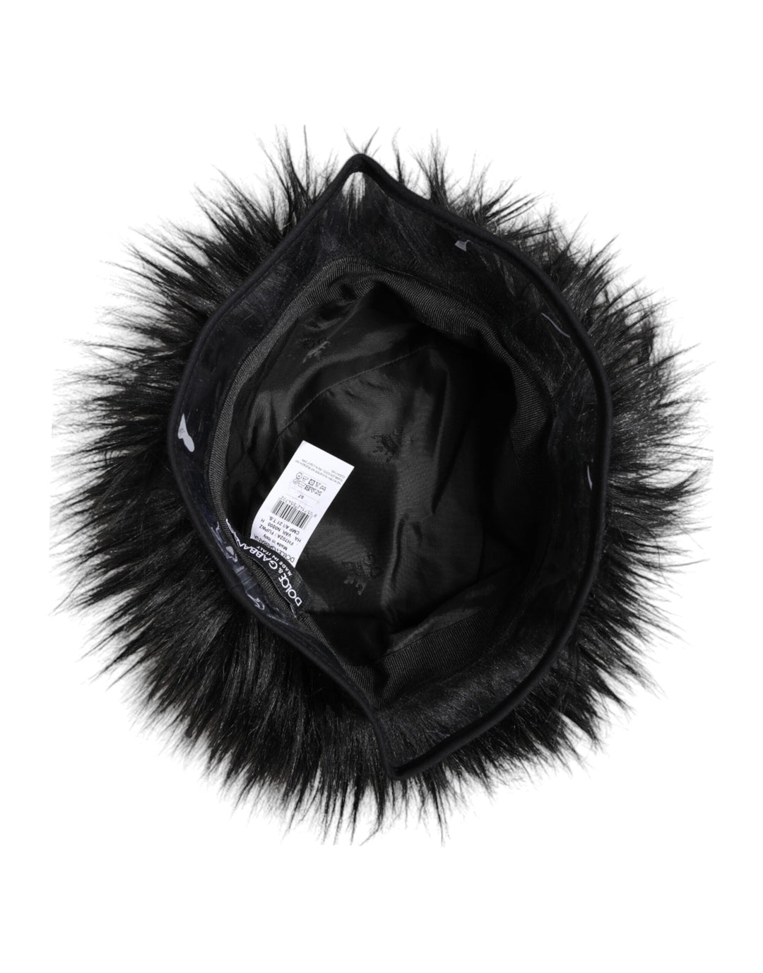 Dolce &amp; Gabbana Black Faux Fur Bucket Hat