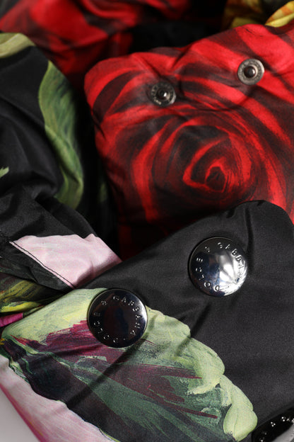 Chapeau enveloppant à imprimé floral noir Dolce &amp; Gabbana