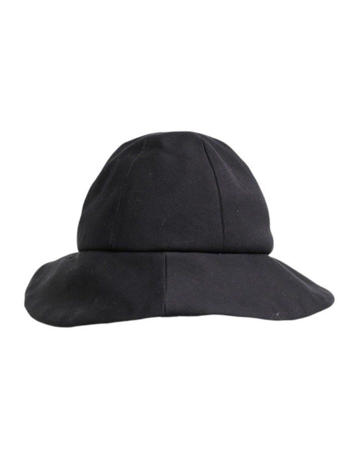 Dolce &amp; Gabbana Black Cotton Wide Brim Bucket Hat