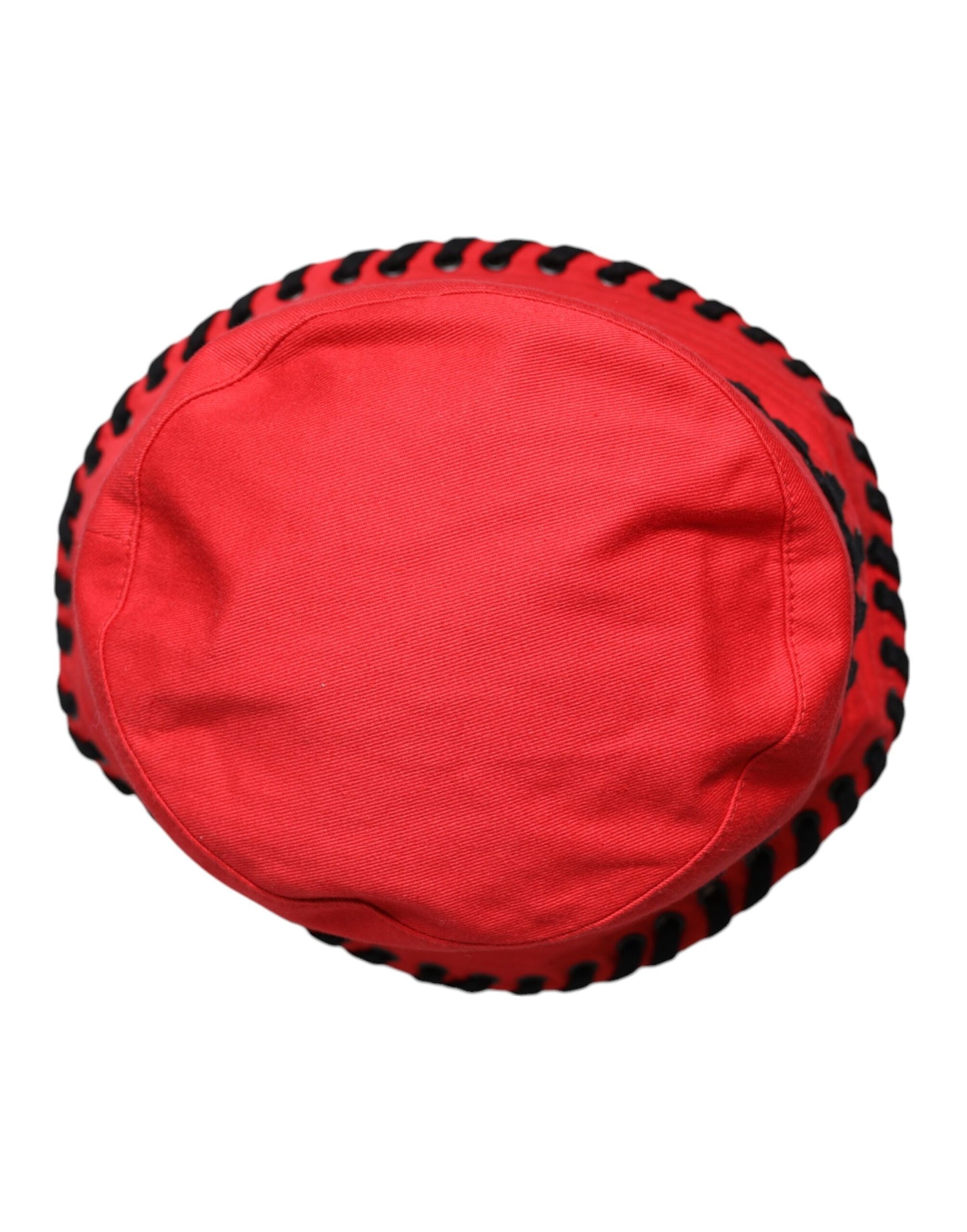Sombrero de pescador de ala ancha de poliéster con encaje rojo de Dolce &amp; Gabbana