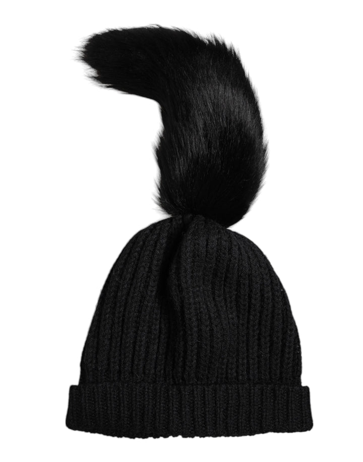 Gorro de invierno de punto acrílico negro de Dolce &amp;amp; Gabbana