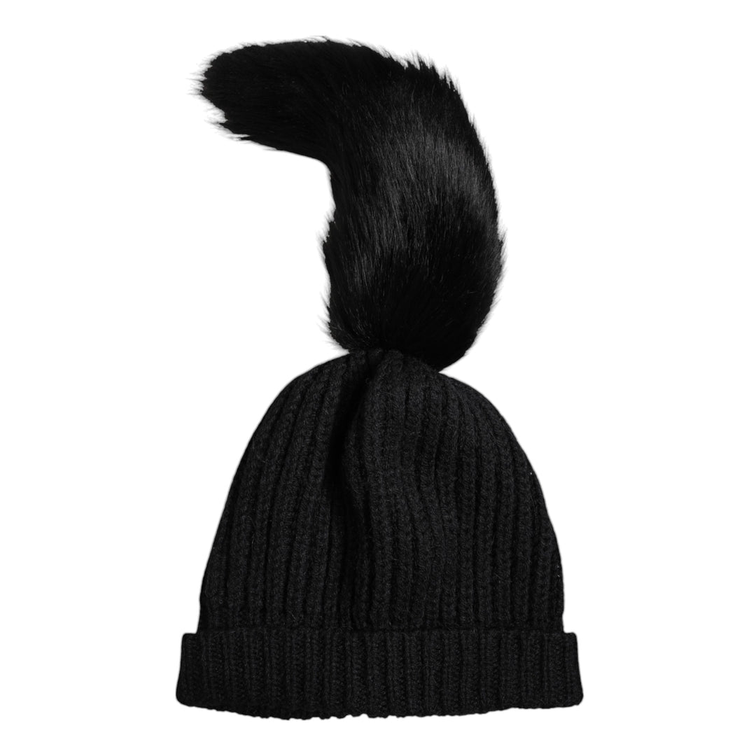Gorro de invierno de punto acrílico negro de Dolce &amp;amp; Gabbana