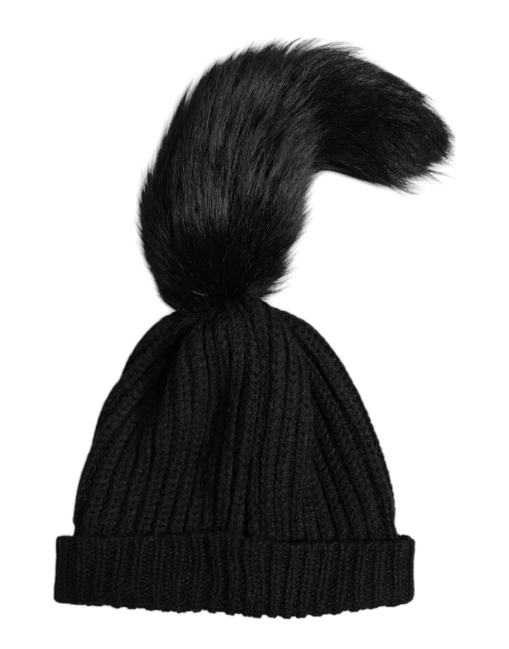 Gorro de invierno de punto acrílico negro de Dolce &amp;amp; Gabbana