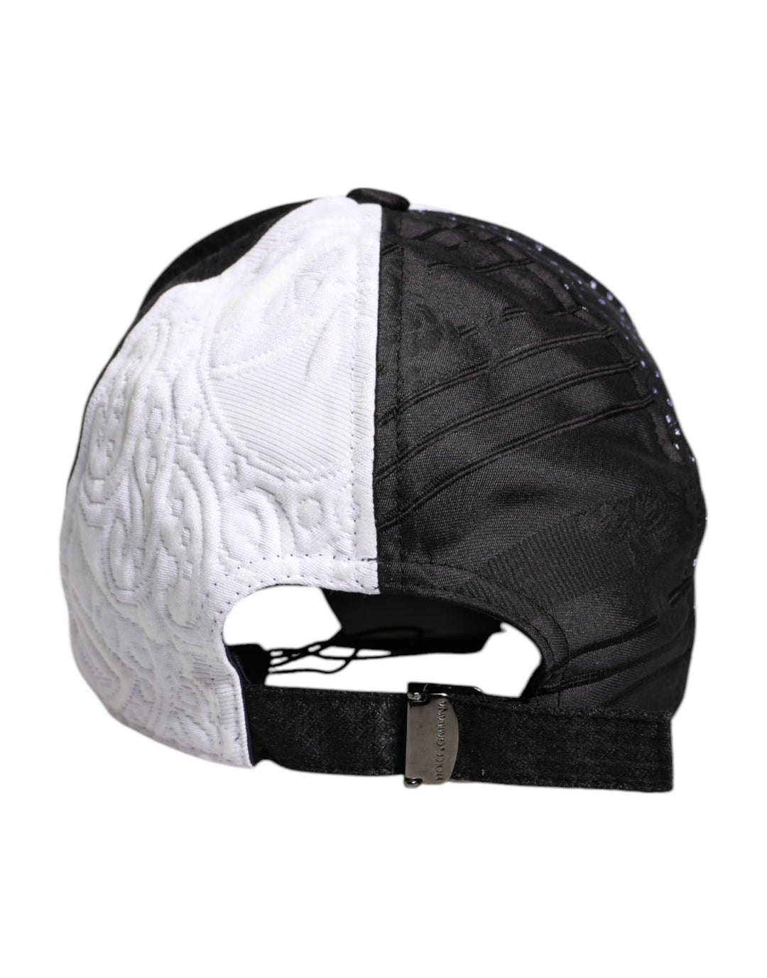 Dolce &amp; Gabbana White Black Polka Dot Feathers Baseball Cap