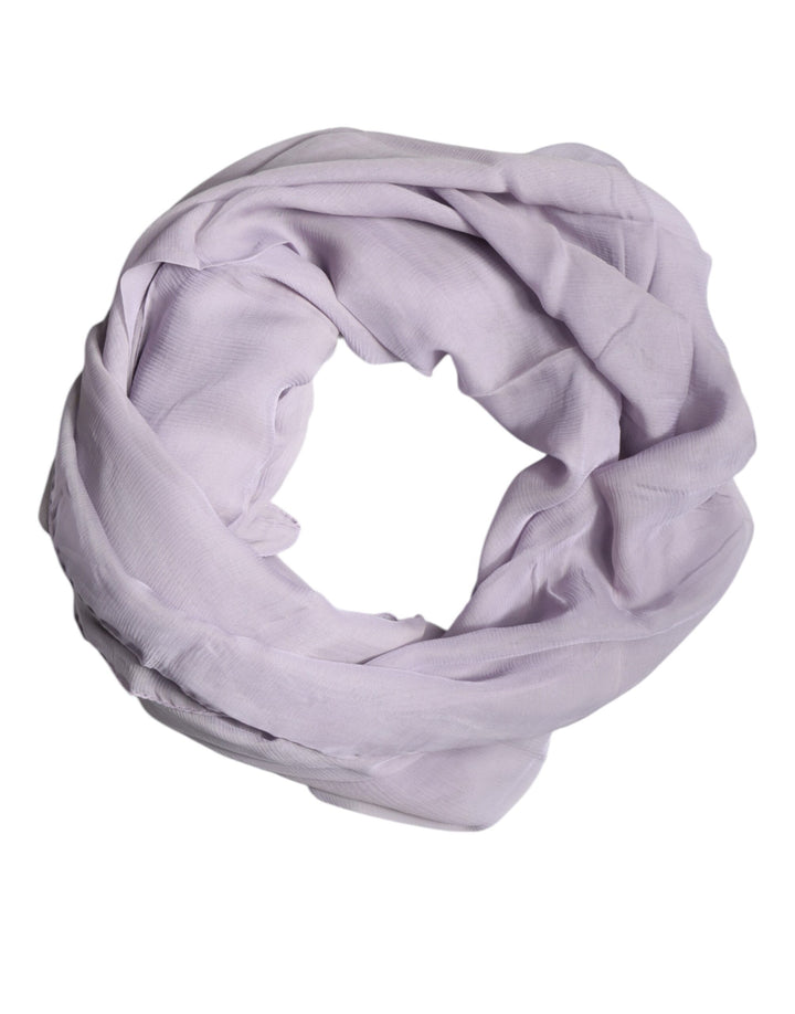 Dolce &amp; Gabbana Purple Silk Rectangle Wrap Shawl Scarf